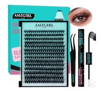 Kit Faux Cils 280PCS Kit Extension Cils 70D DIY Kit d'extension de cils individuels extension cils naturels avec Lash Bond and Seal Waterproof, Lash Tweezers(D-Mix9-16mm Kit)