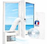 Kit Fenêtre Climatiseur Mobile (400 CM) Modèle 2026 [Marque Française] Joint de Fenêtre - Tissu de Calfeutrage Fenetre pour Climatiseur - Compatible avec Tous les Modèles - Installation Facile
