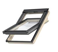 Kit fenêtre de toit compatible VELUX | Fenêtre en bois CK02 (55 x 78 cm) avec triple vitrage ThermoTechnology™ | Fenêtre pivotante avec raccord pour tuiles 15 à 120 mm | Combles aménagés