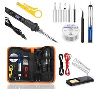 Kit Fer à Souder 80W Professionnel, Écran LCD, Température Réglable | 180-500°C, Interrupteur ON/OFF, 5 Buses de Soudure, Pompe à Désoudrer, Pour Réparation Électronique, Soudure et DIY