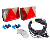 Kit feu remorque 12V - 2 feux arrière 6 fonctions + 2 feux de gabarit latéraux - faisceau 7m 7 PIN avec connecteurs - éclairage remorque complet pour montage rapide