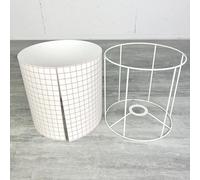 Kit feuille polyphane et Armature Ronde blanche pour Abat-jour, Cylindre Hauteur et Diam. 15 cm, Diam. Douille E14, 28 mm