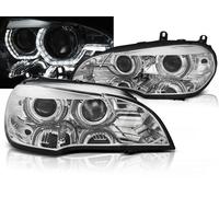 Kit Feux Phares Avant Bmw X5 E70 2007 À 2010 Ae Drl Led Chrome Hid