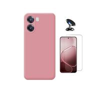 Kit Film Clearglass + Coque Silicone + Support PHONECARE Pour Oppo A6x - Rose