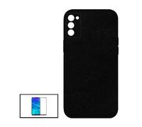 Kit Film De Verre Trempé 5d Full Cover + Coque Silicone Liquide Pour Oppo A53s 5g
