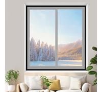 Kit Film Thermique Isolation Fenêtre, Couverture de Isolant Fenetre Anti Froid, Kit d'isolation de Fenêtre pour Protéger Contre Le Froid Hivernal, Économie d'Énergie(Noir,280x150cm)