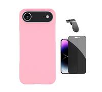 Kit Film Verre Anti-Espion 5d + Couvercle Silicone Liquide + Support Magnétique L Safe Phonecare Pour Apple Iphone 17 Air - Rosa