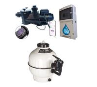 Kit filtration MJB VS ON.E : 1.5 CV + Filtre à sable + coffret 600 VA