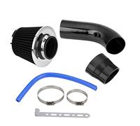 Kit Filtre à Air Sport Universel pour Voiture, 76 mm Système d'admission d'air en Fibre de Carbone avec Tuyau, Tuyau d'admission d'air Froid, Kit de Tuyau d'induction en Alliage d'aluminium