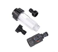 Kit filtre à eau extérieur avec valve intégrée et système d'adaptateur pour nettoyeur haute pression et caravanes