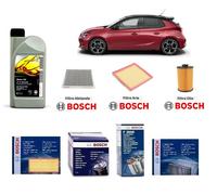 Kit Filtres De Maintenance Bosch + Huile Opel Corsa D 1.2 1.4 Essence Et GPL