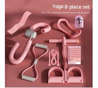Kit Fitness &amp Yoga 8-en-1 - Élastiques, Corde à Sauter, Accessoires d’Étirement + Guide &amp