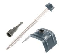 Kit fixation bac acier GRIS RAL7016 sur bois - 100 vis + cavaliers SCELL-IT - K2COUV100-7016