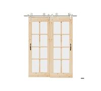 vidaXL Kit fixation porte coulissante 183 cm Acier inoxydable Argenté