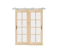 vidaXL Kit fixation porte coulissante 200 cm Acier inoxydable Argenté