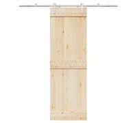Kit fixation porte coulissante acier inoxydable argenté 183 cm rail galet guide montage intérieur rénovation avec butoir poignée serrure charnière