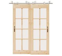 Kit fixation porte coulissante - vidaXL - 183 cm - Acier inoxydable - Argenté