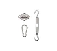 Hespéride Kit de fixation de toile solaire – 3 pièces – Acier inoxydable – Multicolore G