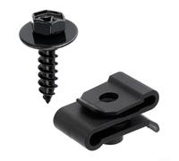 Kit Fixations Pare-Chocs pour toyota 10 Nylon Acier Kit Fixations | Nylon pour robuste, acier galvanisé, résistance pour usure, conditions routières difficiles, longue durée vie(black)