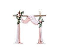 Kit Fleurs Artificielles Arche Mariage 2 Fleurs 2 Rideaux Rose Blanc Déco Mariage