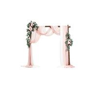 VEVOR Kit Fleurs Artificielles pour Arche de Mariage avec 2 Bouquets de Fleurs, 3 Rideaux Translucides, pour Décoration Célébrations de Cérémonie, de Toile de Fond de Réception, Événements, Rose Blanc