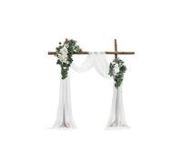 Kit Fleurs Artificielles pour Arche de Mariage avec 2 Bouquets de Fleurs 2 Rideaux Translucides pour Décoration de Célébrations