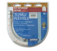 Kit flexible butane + détendeur - ADDAX - Manugaz - 1,5 m - Durée 10 ans - NF D36-112