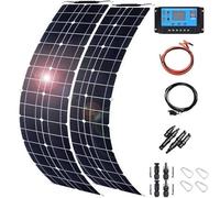 Kit Flexible De Système Solaire De Panneau Solaire De 400/800 W, Module Photovoltaïque 4x200w Chargeur De Batterie Solaire De 18 Volts Avec Le Contrôleur 20a For La Caravane À La Maison(2x200)