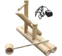 Kit fontaine à eau avec pompe et cuillère, bambou résistant aux fissures, fonction intérieur/extérieur pour jardins zen tranquilles