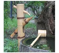 Kit Fontaine en Bambou avec Pompe, MEZITZ, Fontaine Japonaise Intérieure Extérieure, Caractéristiques De l'eau en Bambou pour Le Jardin