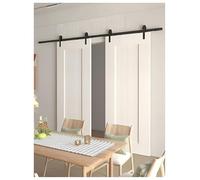Kit for porte coulissante double, rail for porte coulissante, quincaillerie for porte de grange coulissante, accessoires de roulettes for rail de placard(200cm/78.74in)