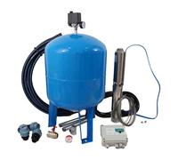 Kit Forage Complet Et Pompe Immergée 230v 4" 4cr11crc 0.75kw Coffret De Gestion Et Accessoires Bleu