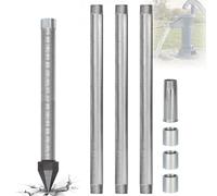 Kit Forage Puits Peu Profond 1-1/4, Pointe Filtrante Inox 36", Crépine Maille 60, Tubes Galvanisés 5M Pour Arrosage Pelouse Et Potager, Installation Manuelle(3pcs)