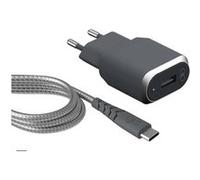 Kit Force Power Chargeur secteur rapide + Câble renforcé USB vers USB-C Gris G