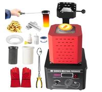 kit four de fusion d'or 5000 W,Four de fusion d'or à fréquence intermédiaire 1600 °C,machine de fusion de métaux 1 kg/2 kg/3 kg,pour la fusion de l'or,de l'argent,du cuivre et de l'aluminium,2kg