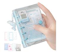 Kit Fournitures Scrapbooking - Reliure de Poche Scrapbooking M5 - Album Photo Esthétique Transparent 70 Pages avec Notes Autocollantes Stickers Cartes Charmes pour Anniversaire Voyage Scolaire Jeunes