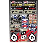 KIT Fox Autocollants Sponsor Moto COMPATIBILE pour Honda Yamaha KTM Cross Casque Enduro (49)
