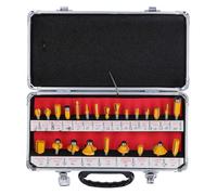 Kit Fraise Défonceuse 8mm, 24 Pièces Fraises Bois, Meche Defonceuse, Coffret Aluminium - Forte Durabilité, Haute Efficacité, Idéal pour Ébénistes Professionnels et Débutants