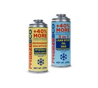 Kit FreezeEco de remplacement R1234yf + réfrigérant A/C 3-en-1 avec huile et mastic d'étanchéité