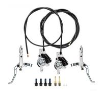 Kit Frein pour vtt Double Piston Dissipation Chaleur Kit Frein | CNC usiné, contrôle pour précis, expérience course haute performance, étrier pour robuste aluminium noir(silver)