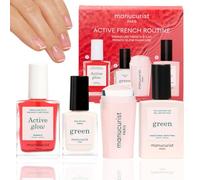 Kit French Manucure par Manucurist Kit Vernis à Ongles | Kit Manucure : Active™ Glow Raspberry, Vernis à Ongles Green™ Crème, Mani Stamper, Top Coat Effet Gel - Vernis à Ongles Soin