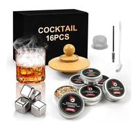 Kit fumoir à cocktail - Accessoires de whisky - Avec 6 saveurs - Copeaux de bois - Old Fashioned Whiskey - Un excellent cadeau pour les pères, les maris, les amis et les amateurs de cocktails
