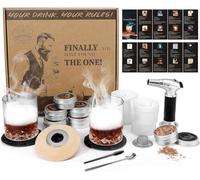 Kit fumoir à whisky avec torche, 2 verres, 6 saveurs de copeaux de bois, 2 moules à boules de glace, kit infuseur à whisky à l'ancienne, cadeau d'anniversaire pour père, homme, papa, mari (sans butane