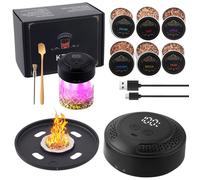 Kit fumoir à whisky électrique, style vintage, USB-C, rechargeable, avec 6 jetons en bois, affichage numérique, compte à rebours