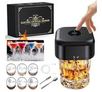 Kit fumoir électrique à cocktail avec 6 boîtes de copeaux en bois, rechargeables, pour whisky, bourbon, anniversaire, Noël