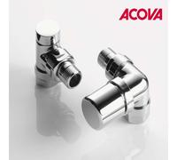 Kit G robinetterie manuelle thermostatisable équerre d'angle droit pour radiateur - ACOVA 991528