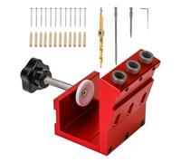 Kit Gabarit de Perçage Invisible - Guide de Perçage - d'Angle d'Assemblage à Degré Réglable avec Mèche à Étages pour la Fabrication de