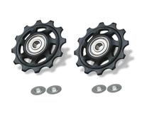 Kit galet tendeur, 2pcs 12T Kit de Roues Jockey Poulie de Mécanisme Vélo pour Dérailleur 5/6/7/8 Vitesses Écrou Rondelles Raccords, poulie pour dérailleur arrière