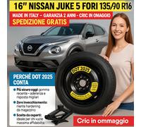 Kit Galette de secours Nissan Juke 16” 5 Trous 135/90 R16 DOT2025