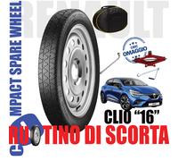Kit Galette de secours Renault Clio 16 4 Trous Cric Clé Sac Noir